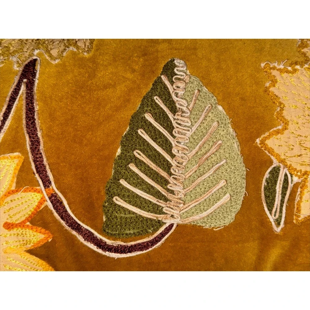 Autumn Hill 2 Throw Pillows Sunflower Decorative Rectangle Fall Gold Velvet Flaw